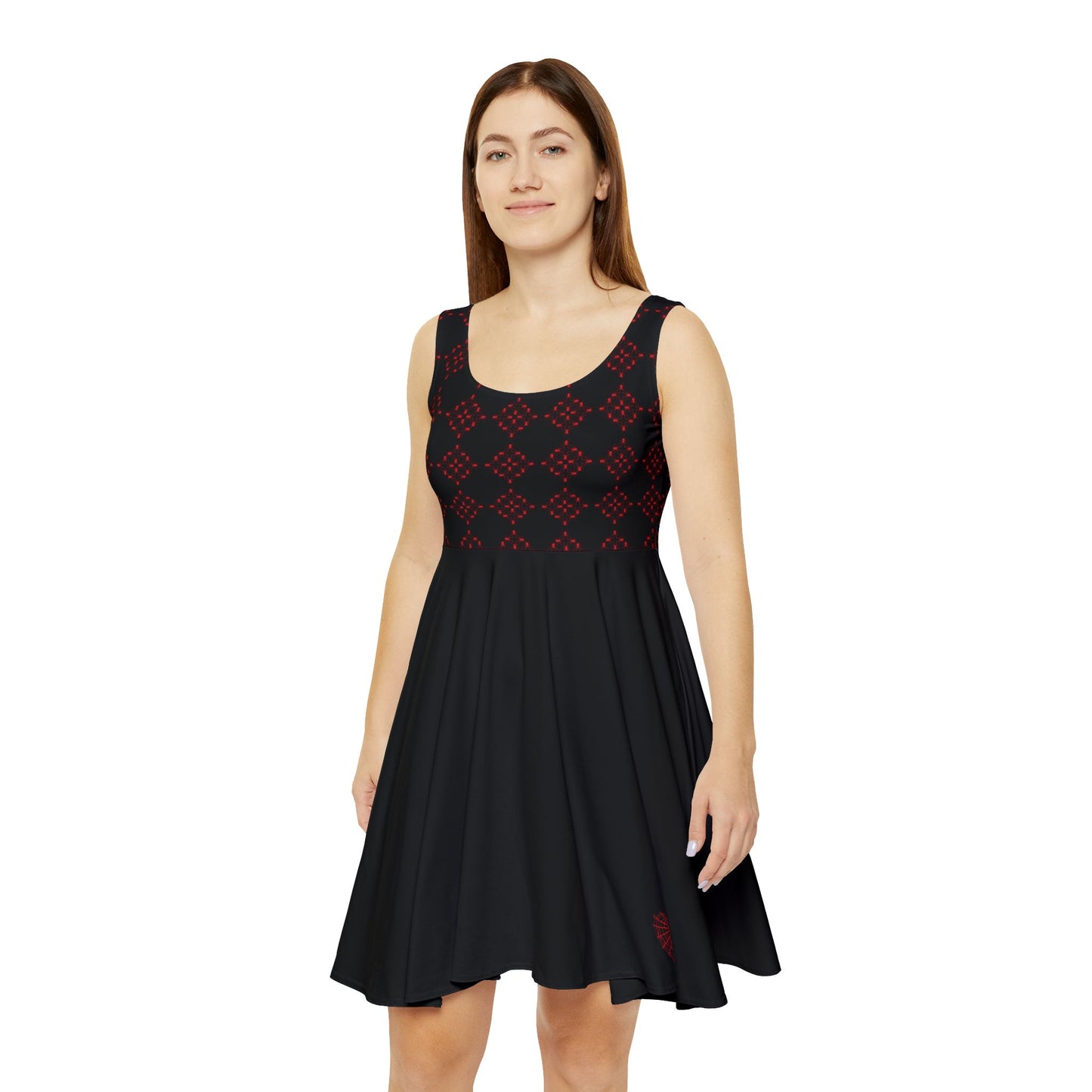 Spider Diamonds - Black Skater Dress