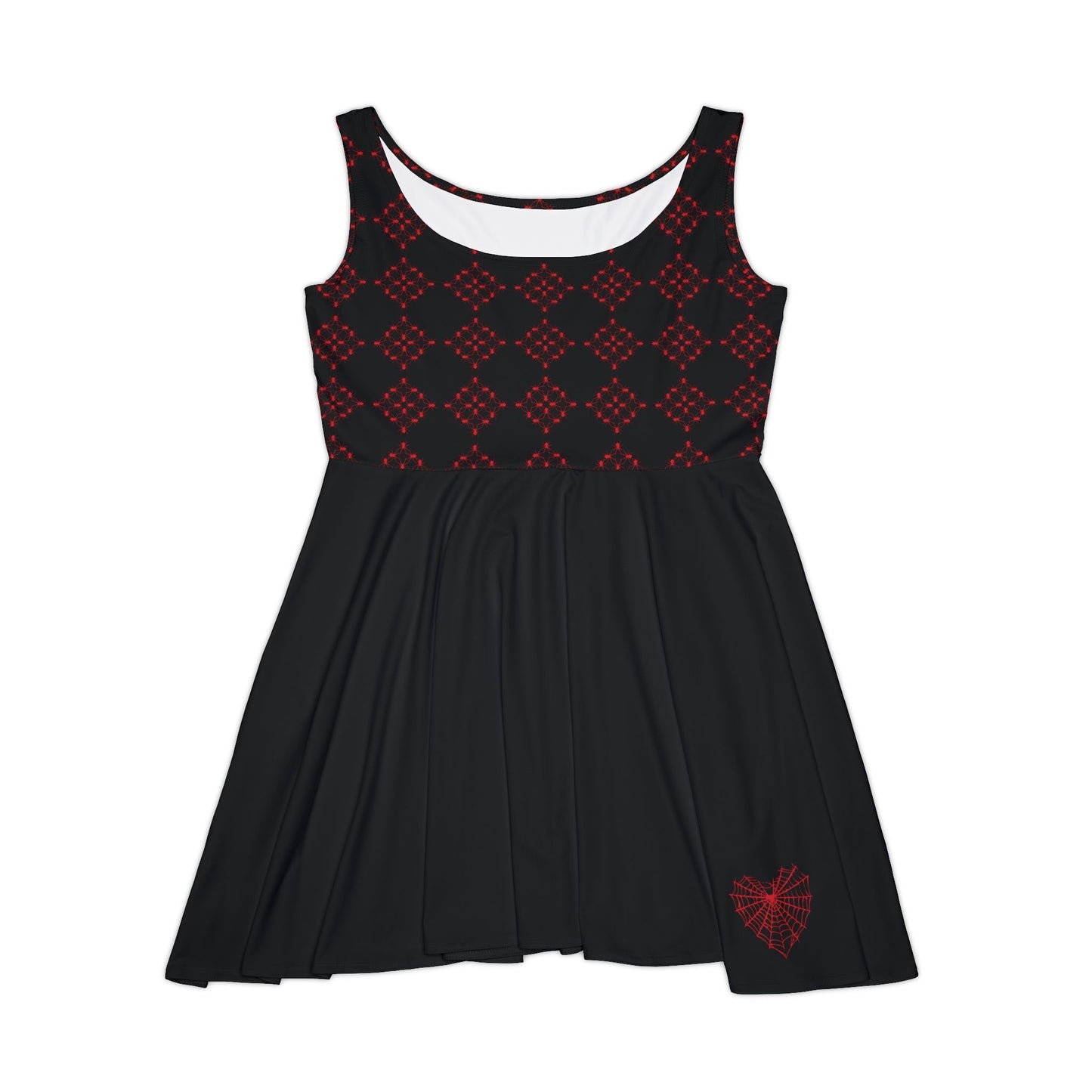 Spider Diamonds - Black Skater Dress