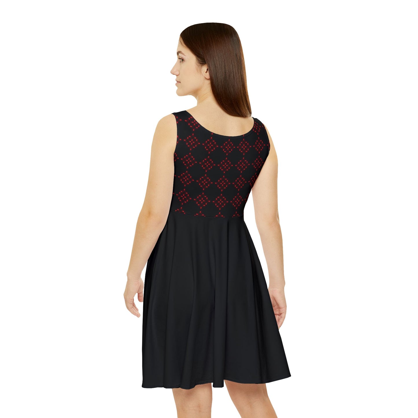 Spider Diamonds - Black Skater Dress